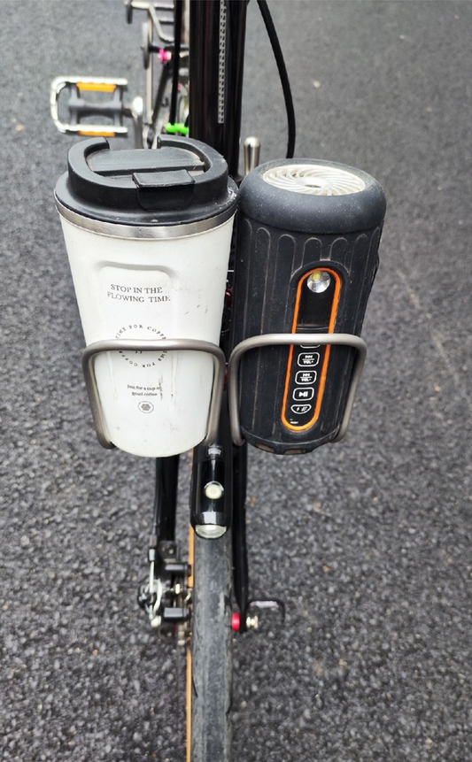 Brompton-Compatible Dual Titanium Water Bottle Cage Set with Pig Nose Mount