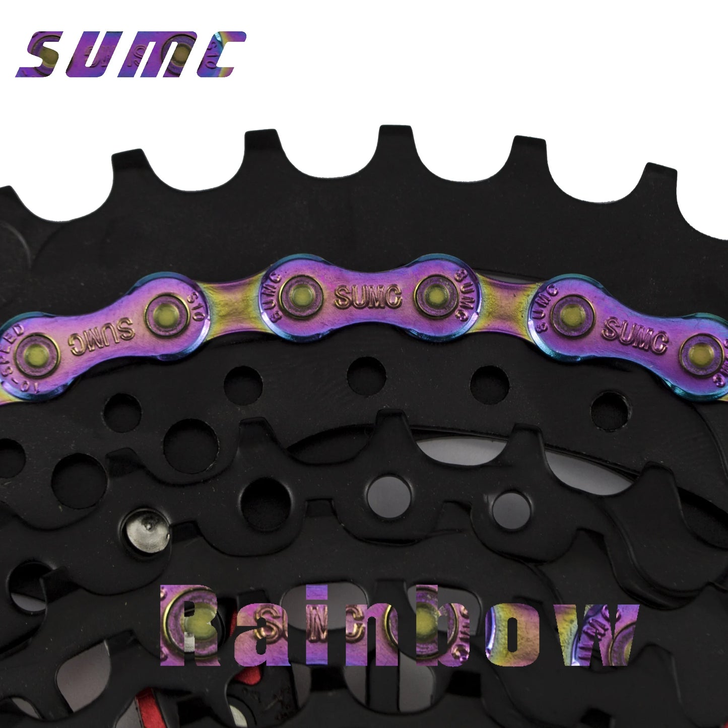 SUMC Bike Chain 9 10 1112 Speed 116/126 Links Gold, Silver, Rainbow,Black for Road /Gravel/Mountain Bicycle MTB NEW