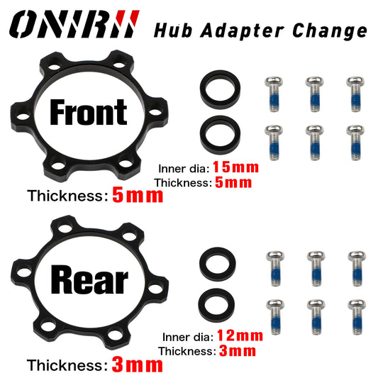 ONIRII Bike Hub Adapter Boost Change 12x142 to 148 15x100 to 110mm Bicycle Front Rear  Spacer Washer 6 Bolt Axle 15mm 12mm