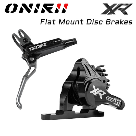 ONIRII XR Flat Mount Oil Disc Brake 2 Piston Hydraulic Clipper Double Side Brake with Rotor for Flat Handlebar Road Bike/MTB NEW