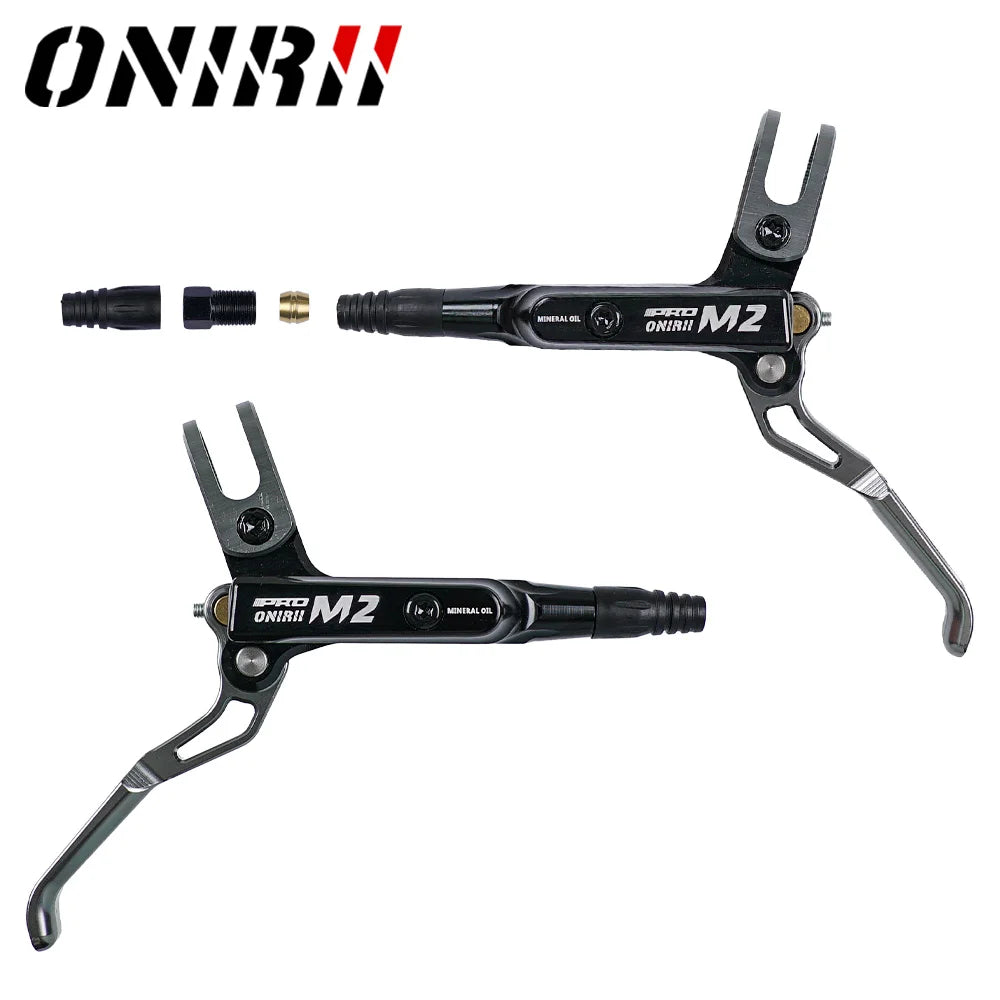 ONIRII M2 MTB Hydraulic Brake 2 Pistons, Disc Brake Set with Brake Lever Calipers Front and Rear for Mountain Hill Climbing Blke