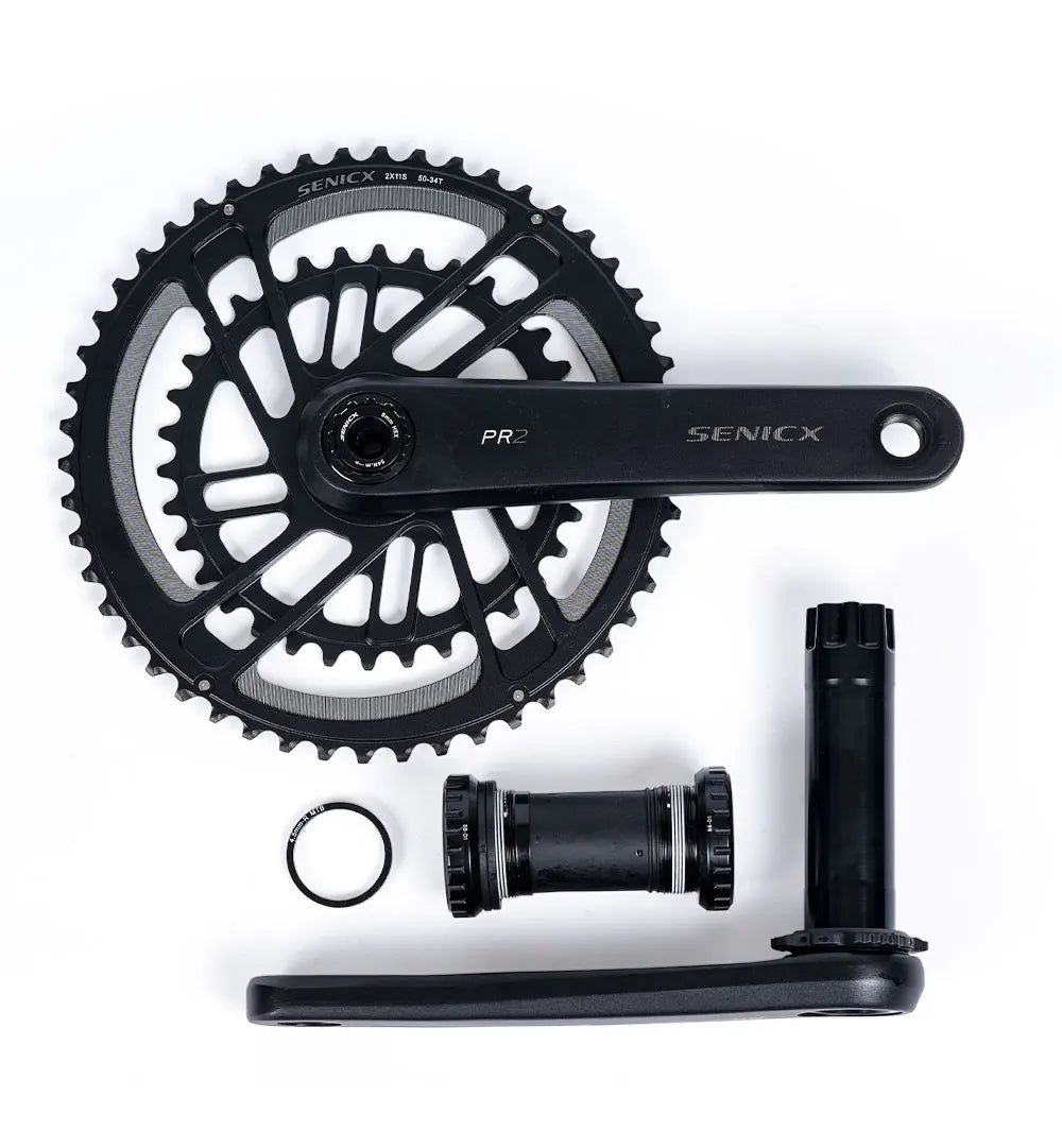 SENICX Road Crankset PR2 165 170 172.5 175mm Crank 46-30T Chainring with Bottom Bracket DUB for Road Folding Bike