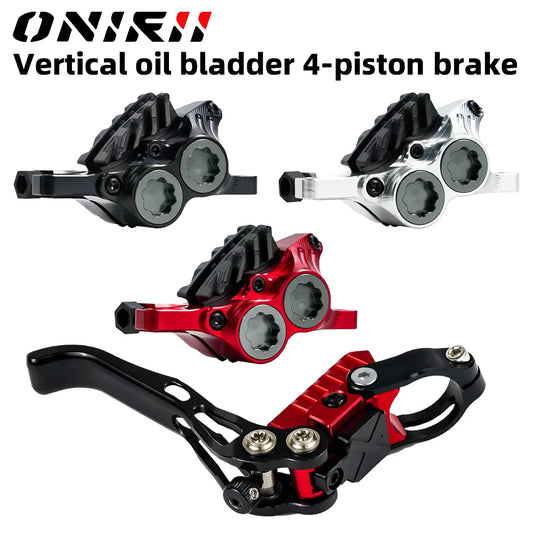 IIIPRO Vertical Cylinder MTB Brake 4 Piston Hydraulic Disc Brake Bicycle for Full Internal Cable Layout AM DH Mountain Bike NEW