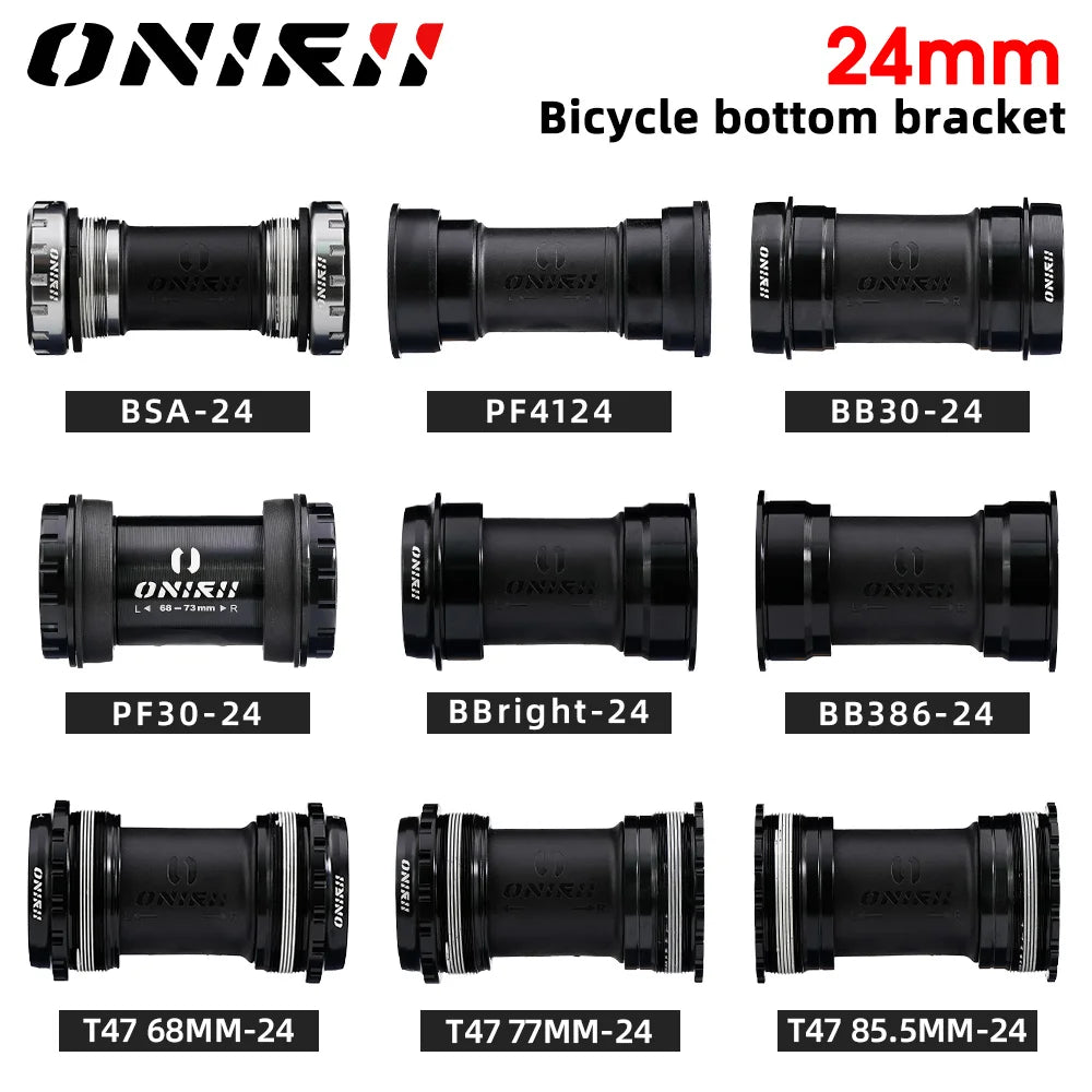 ONIRII Ceramic Bike Bottom Bracket 24mm BSA 86-92 BB30 T47 Threaded Press-in Lock Steel Bearing BB for MTB Road Bicycle Part NEW