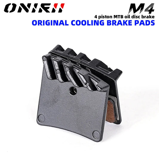 ONIRII Bike Heat Dissipating  Brake Pads Metal Resin Hybrid Pad for M4 Oil Disc Brake 4 Piston Hydraulic Caliper for MTB Bicycle