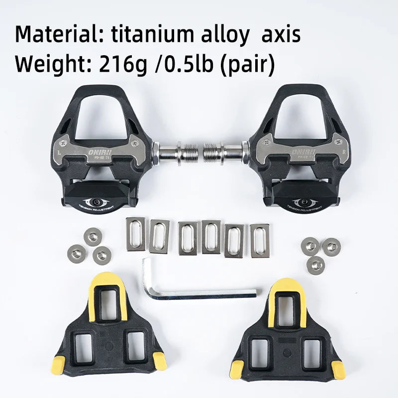 Pedals Road Bike Bicycle Self-locking Pedal with Cleats Pads Screws 2 Sealed Bearing Ultralight Bike Part for 105 UT New ONIRII