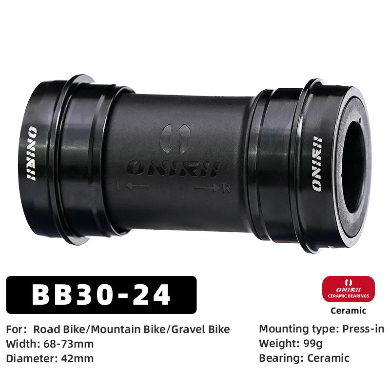 ONIRII Ceramic Bike Bottom Bracket 24mm BSA 86-92 BB30 T47 Threaded Press-in Lock Steel Bearing BB for MTB Road Bicycle Part NEW