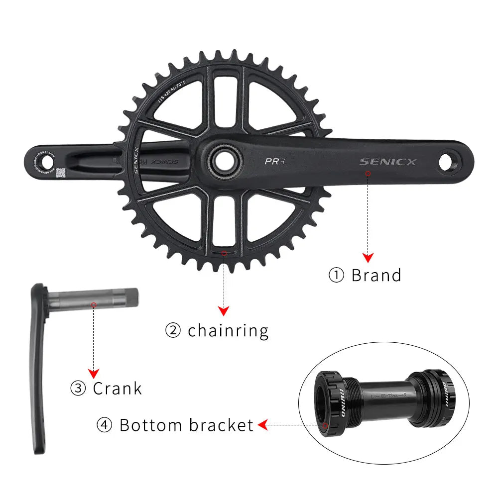 ONIRII Road Crankset Gravel PR3 165/170/172.5/175mm Crank Chainring 40T/42T/44T for Folding Gravel Bikes 10/11/12S NEW