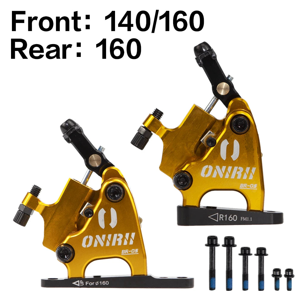 ONIRII Wire Pulling Hydraulic Disc Brake Calipers Flat Mount Oil Disc Brake for Road Bike Gravel Bicycle New