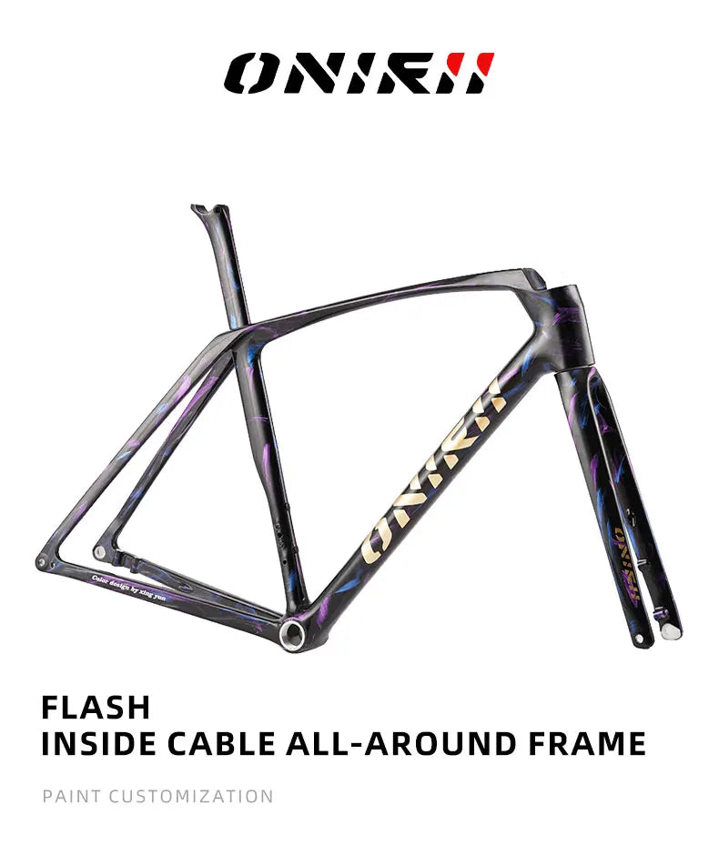 ONIRII FLASH Carbon All-around Road Frame Internal Cable with Integrated Handlebar Fork, Headset, Seat Post for Road Bicycle NEW