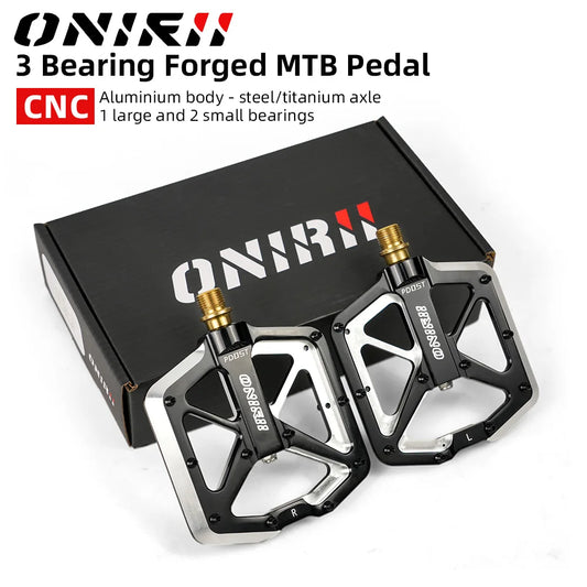 ONIRII PD05Bike Ultralight Pedal 3 Bearing Aluminum CNC Forged with Anti-slip Screws Titanium Axle for AM DH XC Mountain Bicycle