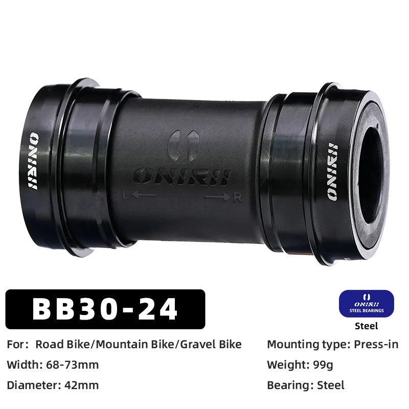 ONIRII Ceramic Bike Bottom Bracket 24mm BSA 86-92 BB30 T47 Threaded Press-in Lock Steel Bearing BB for MTB Road Bicycle Part NEW