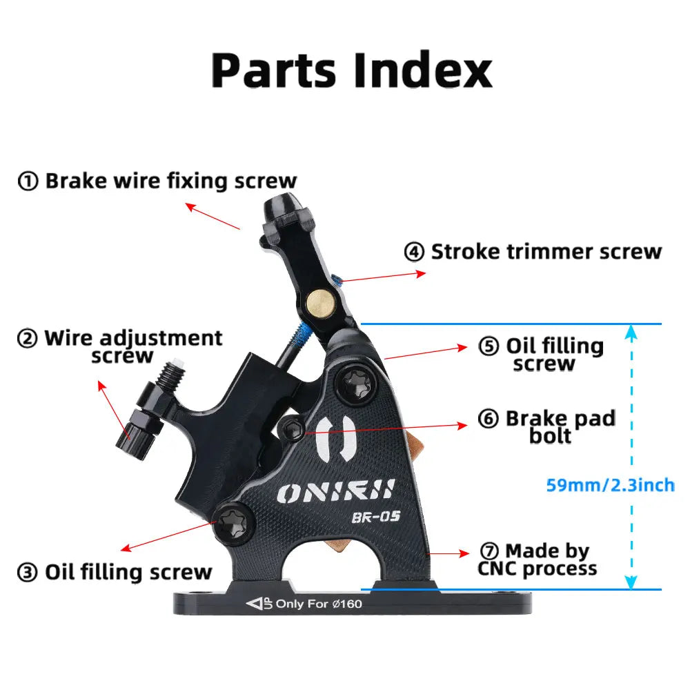 ONIRII Hydraulic Disc Brake with Centerlock Rotor Flat Mount CX Rotor Brake Caliper for Gravel Bike Road Bicycle Trp Spyre New