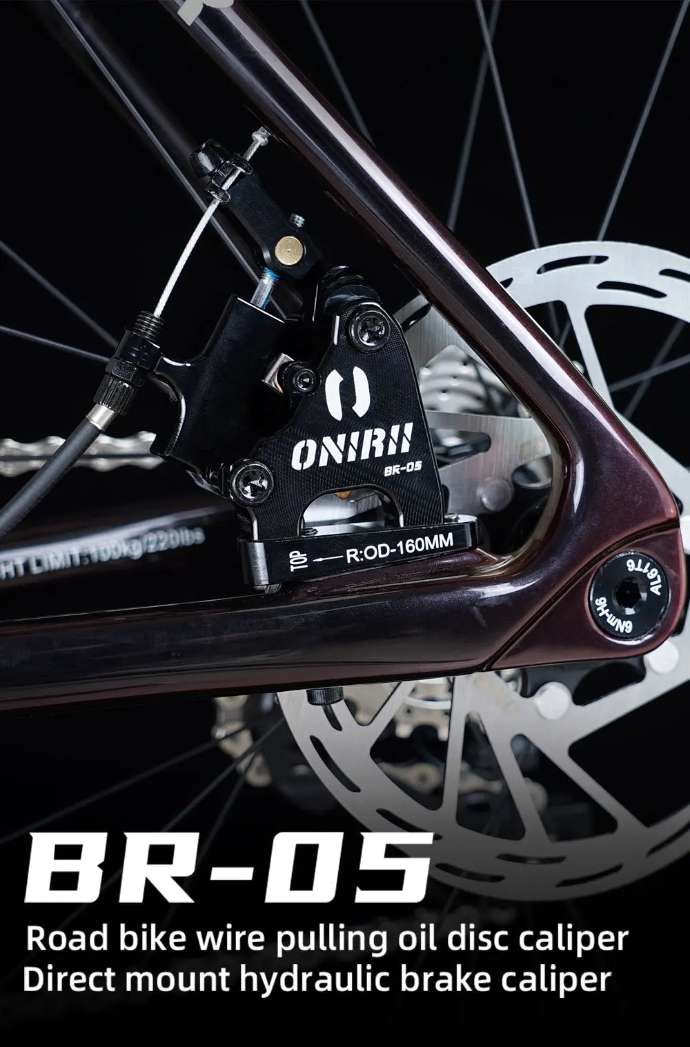 ONIRII Hydraulic Disc Brake with Centerlock Rotor Flat Mount CX Rotor Brake Caliper for Gravel Bike Road Bicycle Trp Spyre New