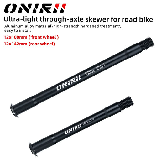 Thru Axle12mm for Road Bike Shaft Front/Rear Hub Skewers Front Fork Shaft Skewers12x142mm 12x100mm Wheel Axis Hub Shaft NEW