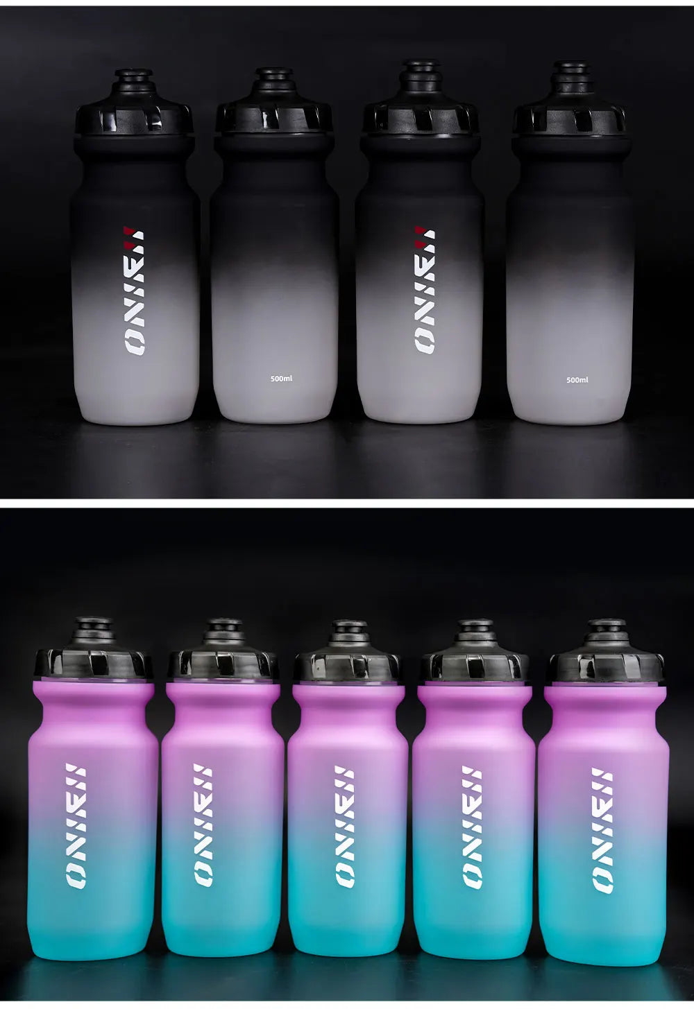 2023 ONIRII Cycling Water Bottle 500ml PP5 Light Leak-proof Squeezable BPA-free Bicycle Beverage Kettle for Riding Sports NEW