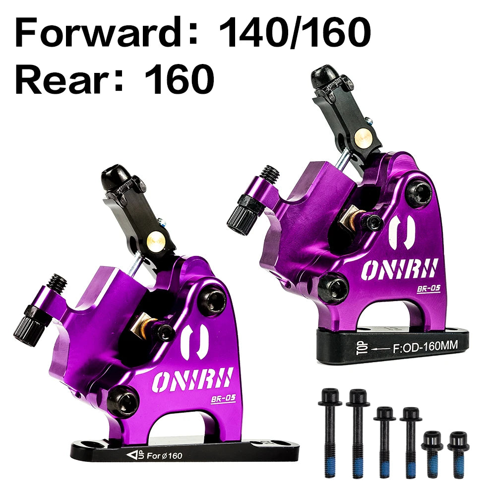 ONIRII Wire Pulling Hydraulic Disc Brake Calipers Flat Mount Oil Disc Brake for Road Bike Gravel Bicycle New