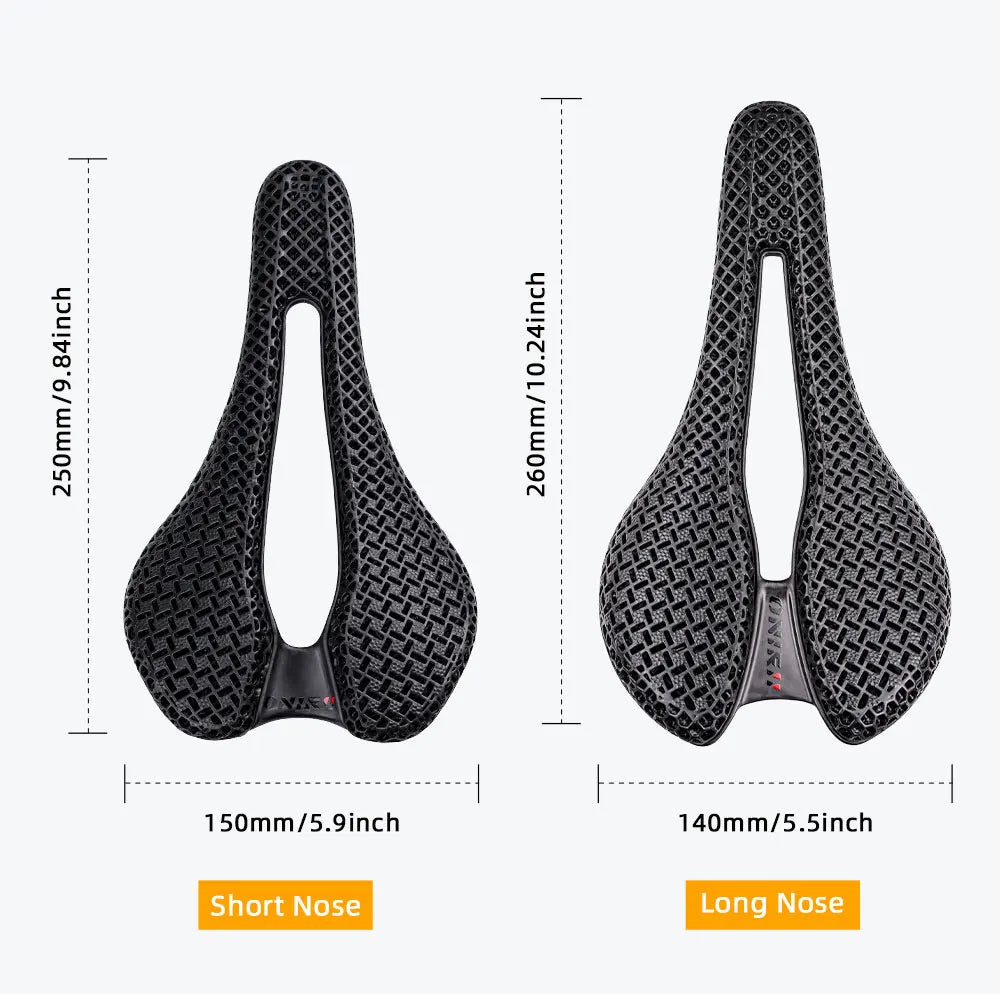 2024 ONIRII 3D Printed Bike Saddle Carbon Hollow Seat 6 Partition Comfortable Breathable Cycling Seat for Road MTB Bicycle NEW