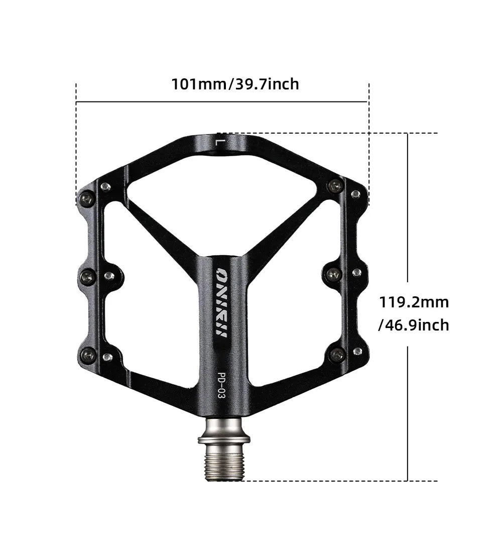 ONIRII MTB Flat Pedal with Fitting Tool Anti-slip Nails Aluminum Bearing for XC Mountain/ Folding/Road /Fixed Gear Bike NEW