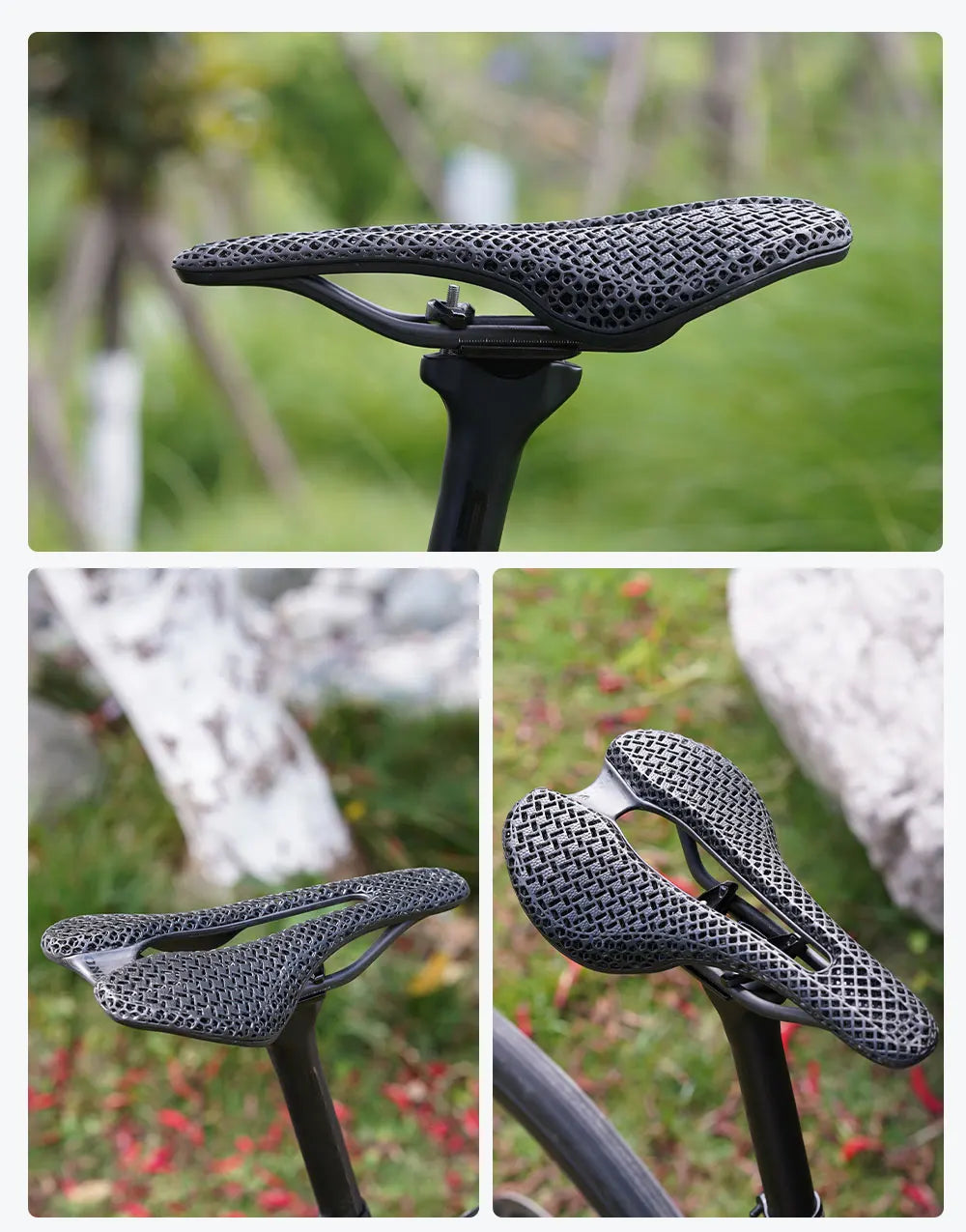 2024 ONIRII 3D Printed Bike Saddle Carbon Hollow Seat 6 Partition Comfortable Breathable Cycling Seat for Road MTB Bicycle NEW