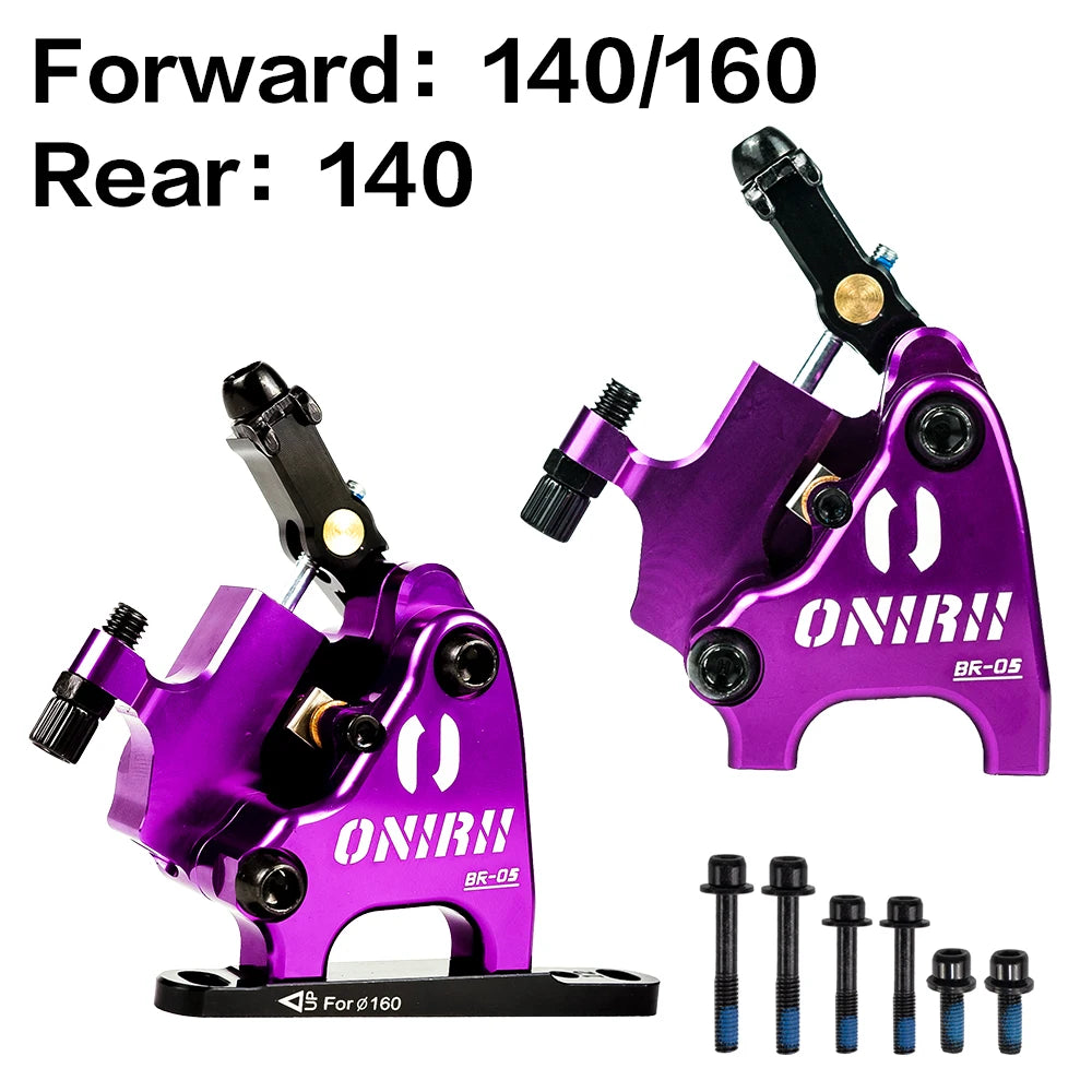 ONIRII Wire Pulling Hydraulic Disc Brake Calipers Flat Mount Oil Disc Brake for Road Bike Gravel Bicycle New
