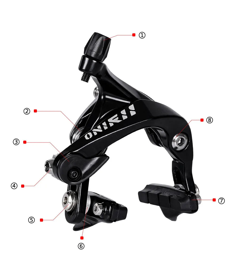 ONIRII Caliper Brake Bicycle V Brake with Brake Block BC-02 Dual Pivo Center Mount  Front & Rear for Road Bike105 R7000 BR-R8000