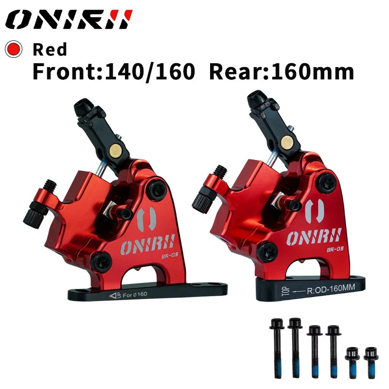 ONIRII Wire Pulling Hydraulic Disc Brake Calipers Flat Mount Oil Disc Brake for Road Bike Gravel Bicycle New