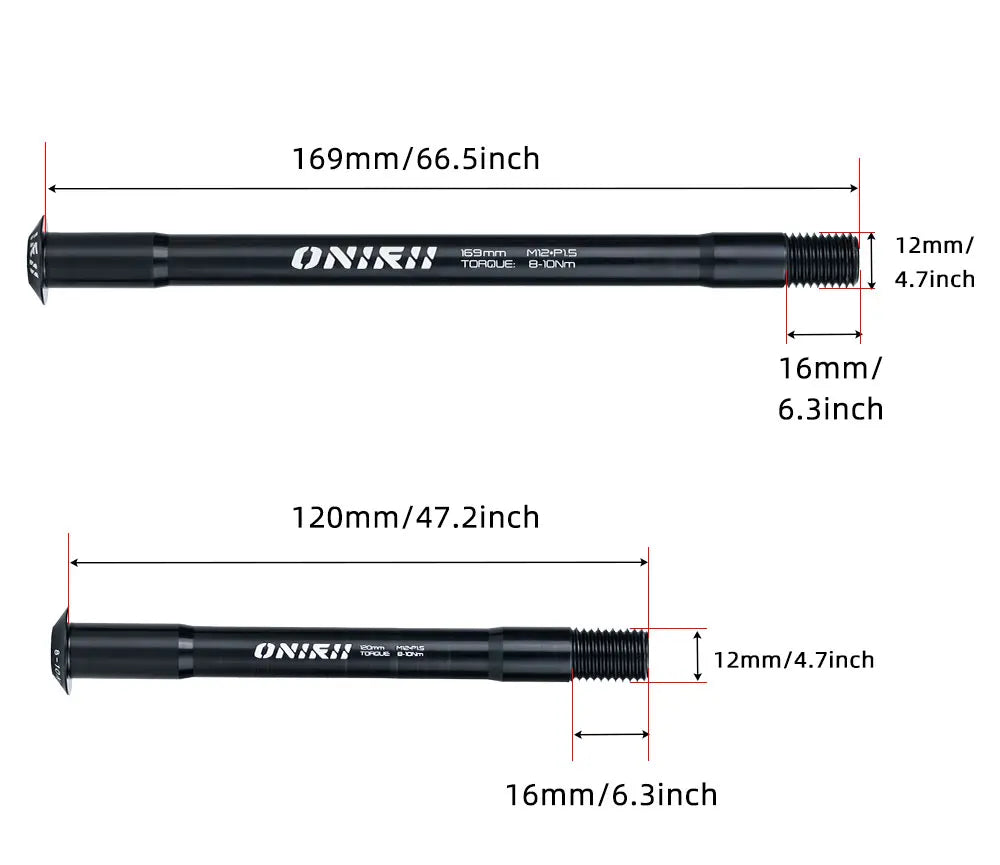 Thru Axle12mm for Road Bike Shaft Front/Rear Hub Skewers Front Fork Shaft Skewers12x142mm 12x100mm Wheel Axis Hub Shaft NEW