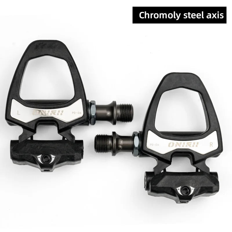 ONIRII PD-06 Road Bike Carbon Lock Pedals Bicycle SPD Self-Locking Steel/Titanium 6 Degree Pedal with Locking Plate for Road NEW
