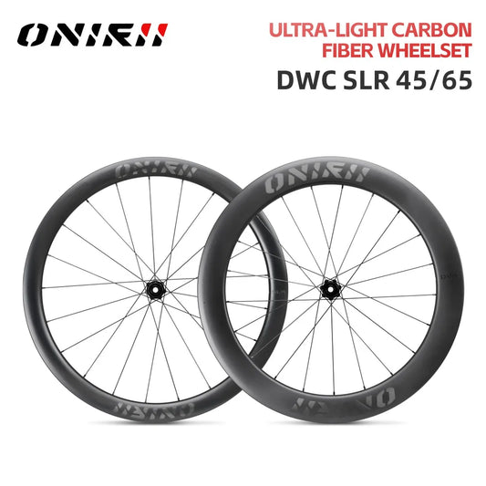 2024 ONIRII Road Carbon Wheels 45-65mm High Rim Steel Spoke 21 Hole Ultra Light Wheelset With Hooked Edge HG for Road Bicycle