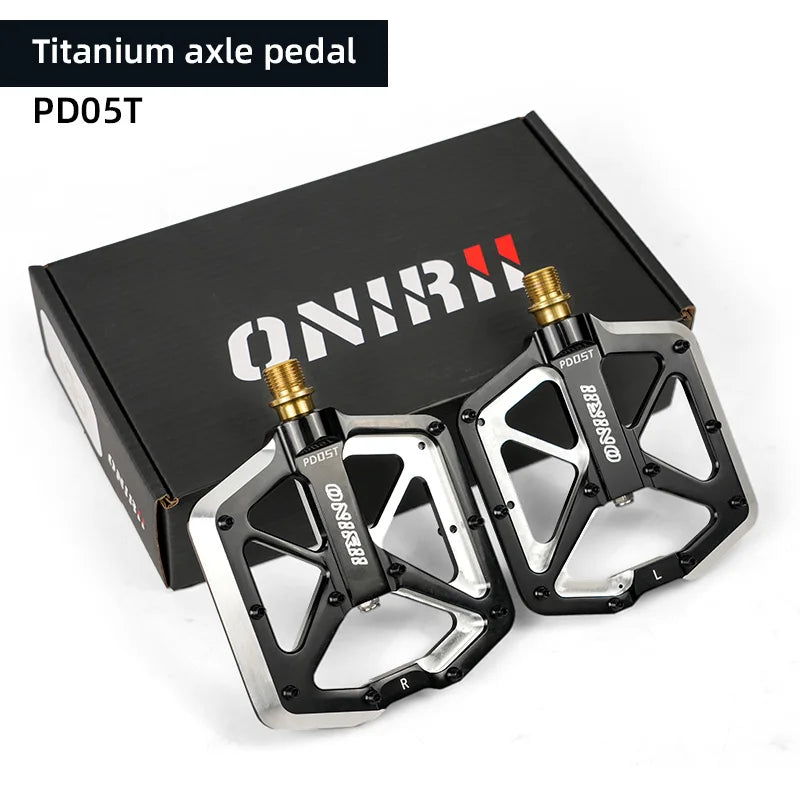 ONIRII PD05Bike Ultralight Pedal 3 Bearing Aluminum CNC Forged with Anti-slip Screws Titanium Axle for AM DH XC Mountain Bicycle