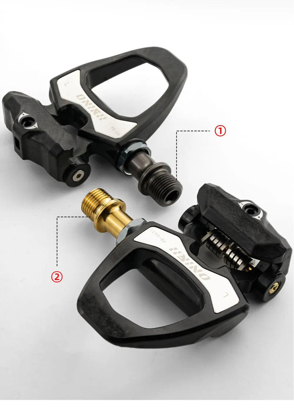 ONIRII PD-06 Road Bike Carbon Lock Pedals Bicycle SPD Self-Locking Steel/Titanium 6 Degree Pedal with Locking Plate for Road NEW