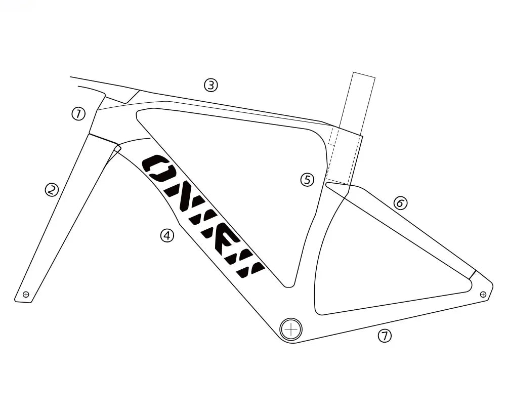 2024 ONIRII Aerodynamic Carbon Bike Frame with Integrated Handlebar Thru Axle, Front Fork, Headset, Seat Post for Road Bicycle