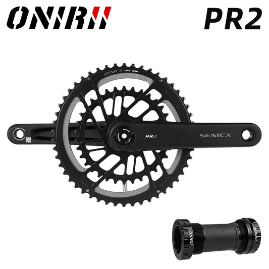 SENICX Road Crankset PR2 165 170 172.5 175mm Crank 46-30T Chainring with Bottom Bracket DUB for Road Folding Bike