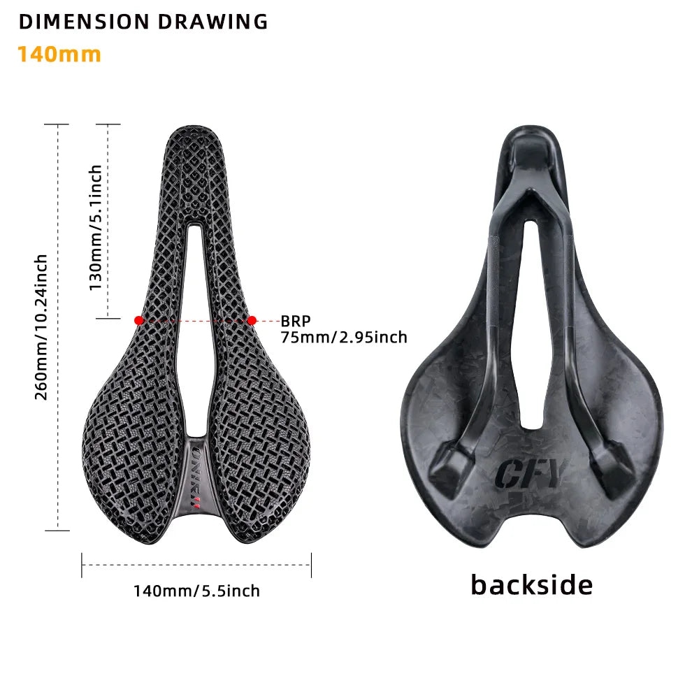 2024 ONIRII 3D Printed Bike Saddle Carbon Hollow Seat 6 Partition Comfortable Breathable Cycling Seat for Road MTB Bicycle NEW