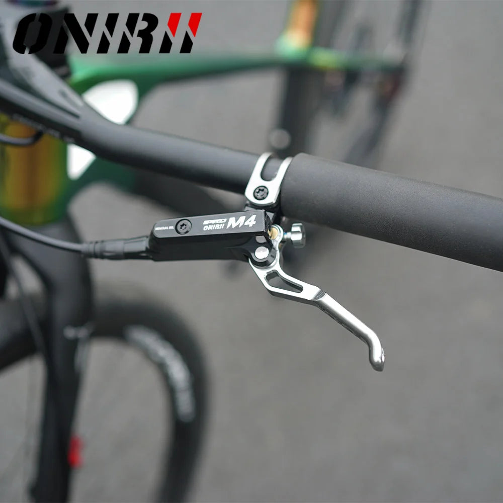 ONIRII M4 4 Piston Hydraulic Disc Brake Bicycle Brake MTB AM HD 820/1450mm Mountain Clamp Brakes CNC Tech Mineral Oil AM  New