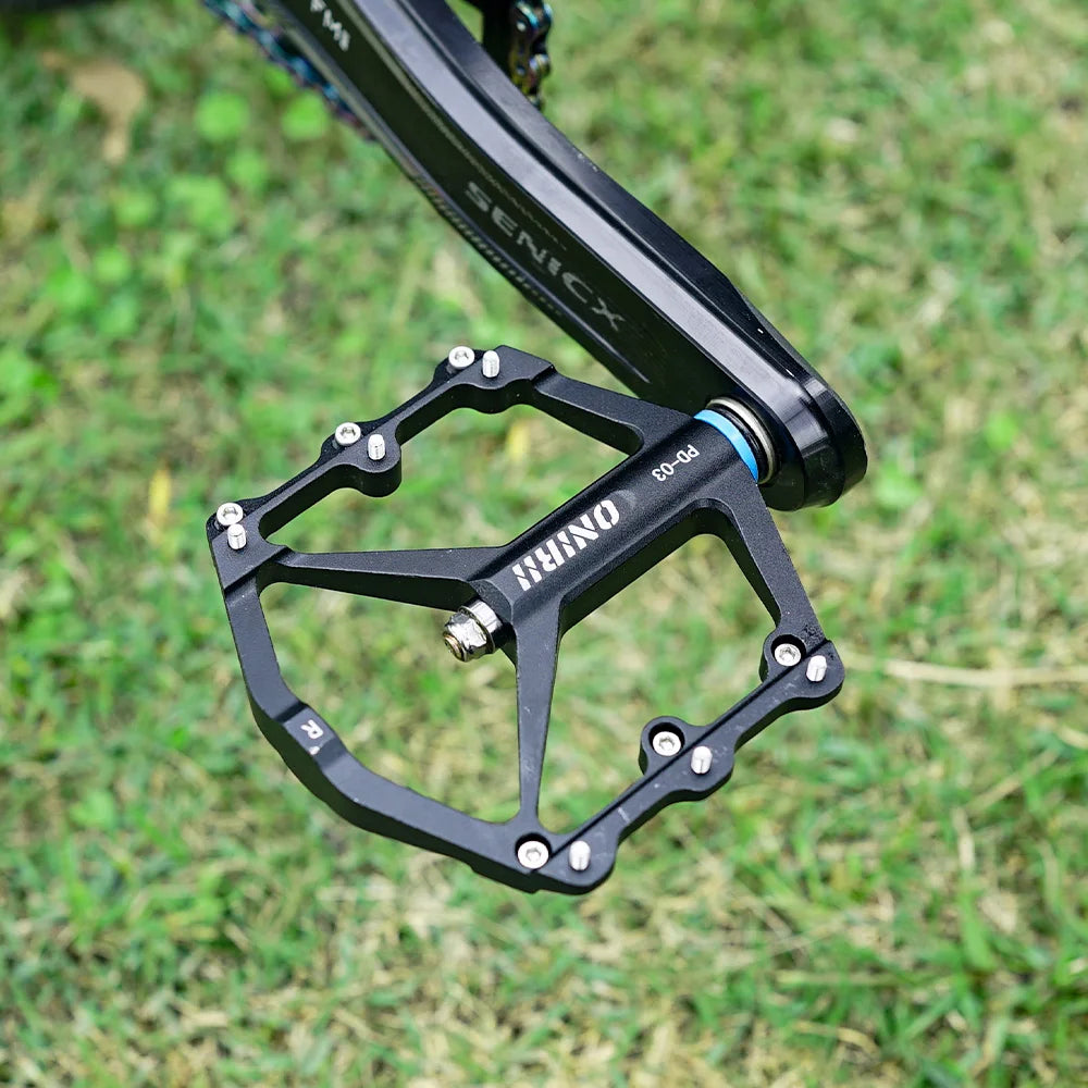 ONIRII MTB Flat Pedal with Fitting Tool Anti-slip Nails Aluminum Bearing for XC Mountain/ Folding/Road /Fixed Gear Bike NEW