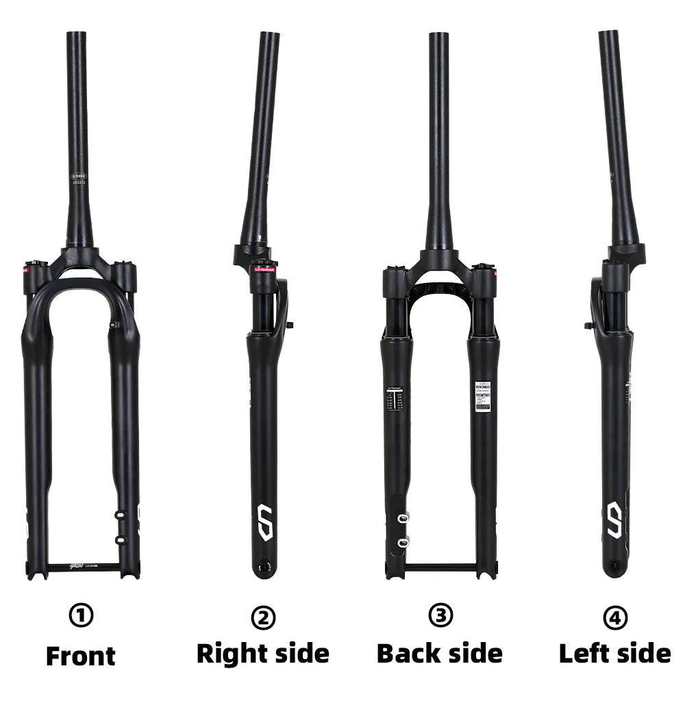 Bike Fork with Thru Axle Rod 12x100mm Travel 30-40mm 700C Wheel Hidden Internal Cable Routing Front Forks  for Gravel Bike Frame